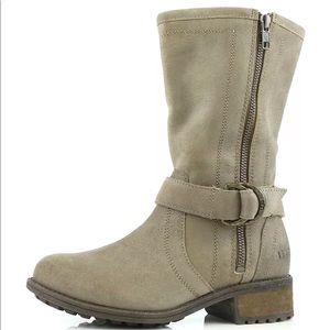 UGG Silva Zip Snake Suede Moto Boot Size 6